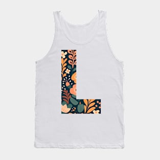 Whimsical Floral Letter L Tank Top